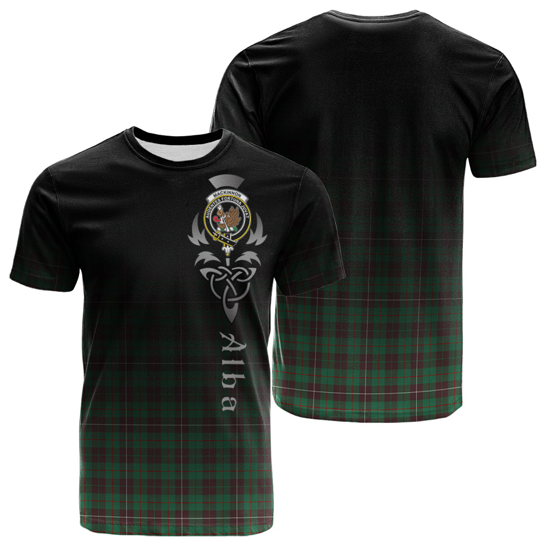 MacKinnon Hunting Ancient Tartan Crest T-shirt - Alba Celtic Style