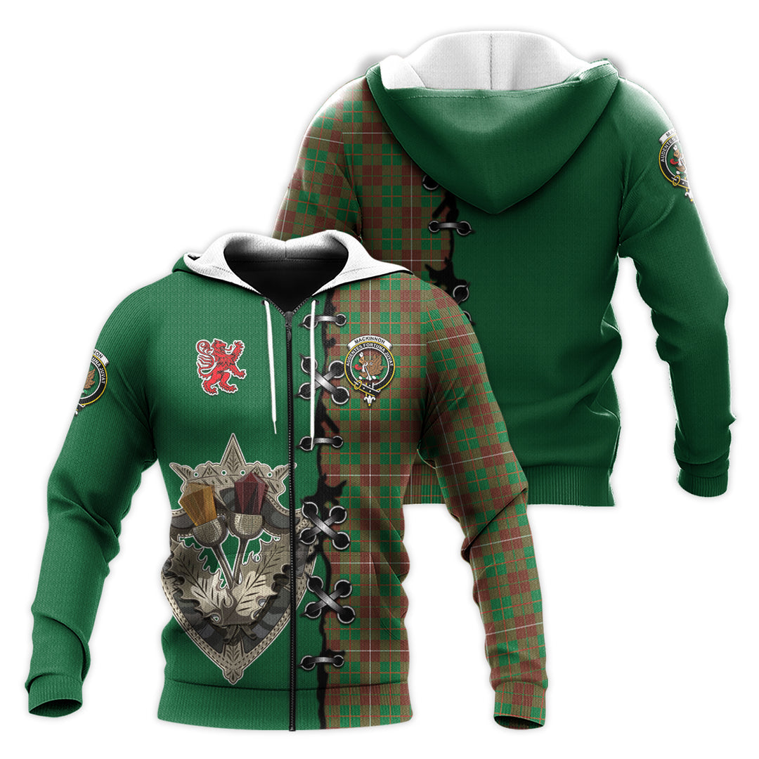 MacKinnon Hunting Modern Tartan Hoodie - Lion Rampant And Celtic Thistle Style