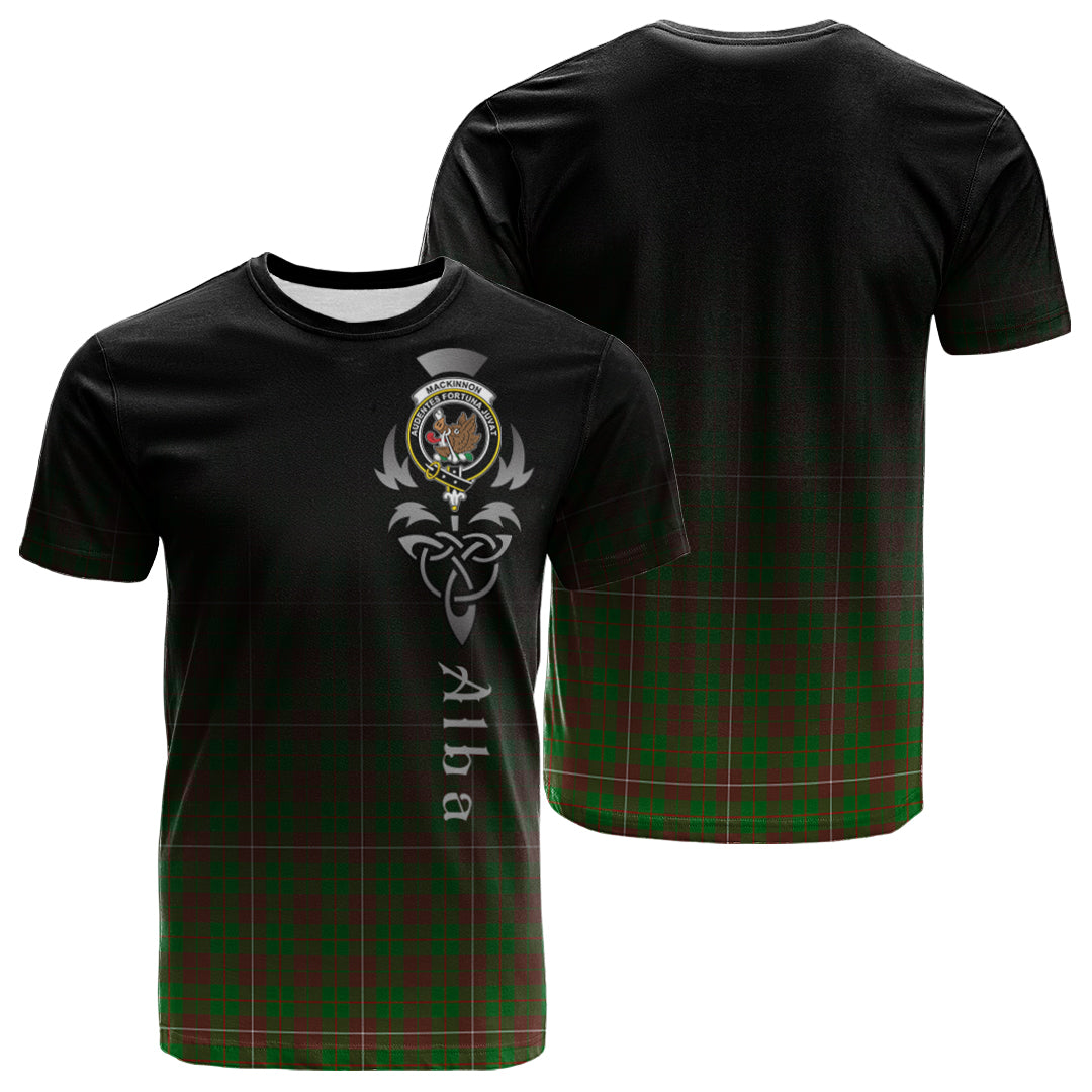 MacKinnon Hunting Modern Tartan Crest T-shirt - Alba Celtic Style