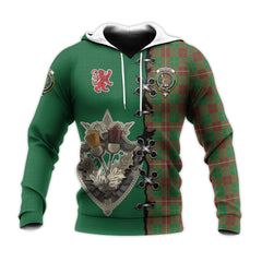 MacKinnon Hunting Modern Tartan Hoodie - Lion Rampant And Celtic Thistle Style