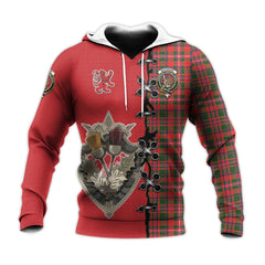 MacKinnon Modern Tartan Hoodie - Lion Rampant And Celtic Thistle Style