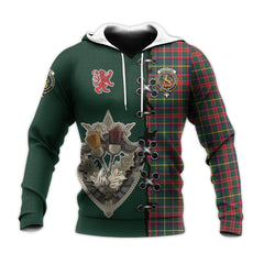 MacKintosh Hunting Modern Tartan Hoodie - Lion Rampant And Celtic Thistle Style