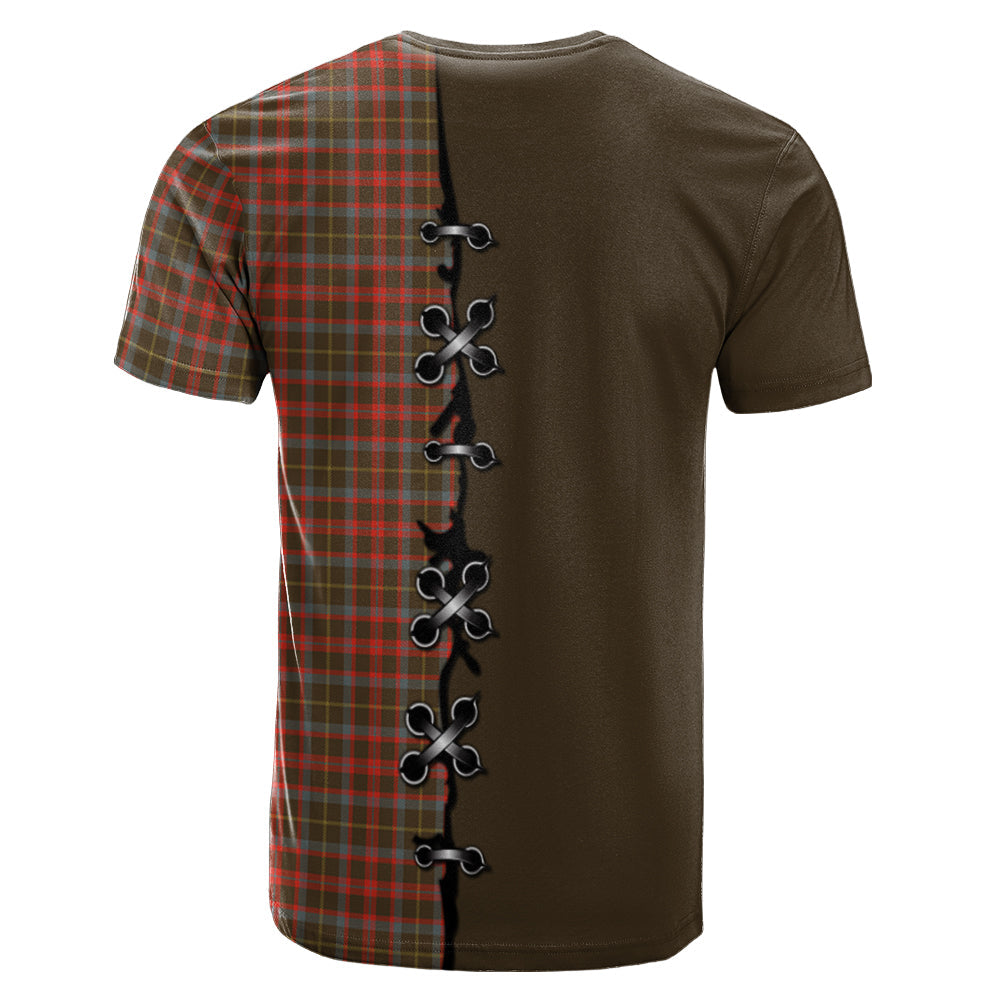 MacKintosh Hunting Weathered Tartan T-shirt - Lion Rampant And Celtic Thistle Style