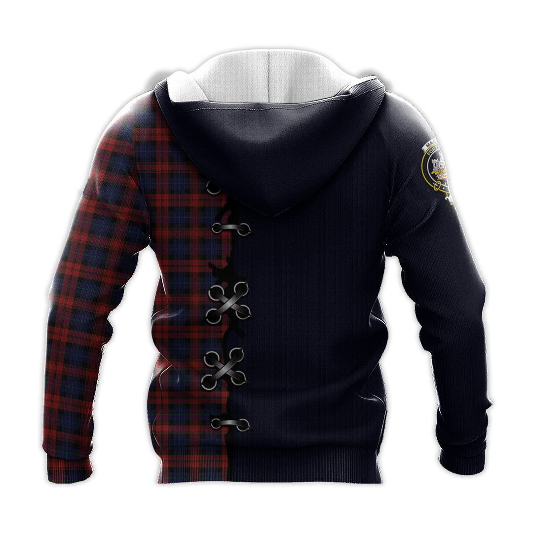 MacLachlan Tartan Hoodie - Lion Rampant And Celtic Thistle Style