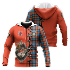 MacLachlan Ancient Tartan Hoodie - Lion Rampant And Celtic Thistle Style