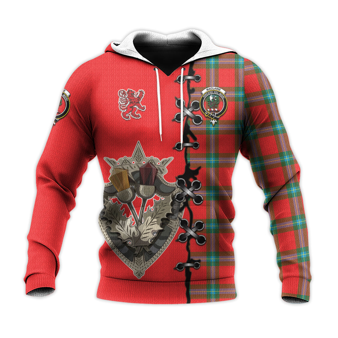 MacLaine of Loch Buie Tartan Hoodie - Lion Rampant And Celtic Thistle Style