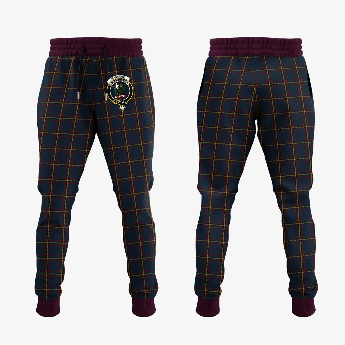 MacLaine Of Lochbuie Hunting Tartan Crest Jogger Sweatpants