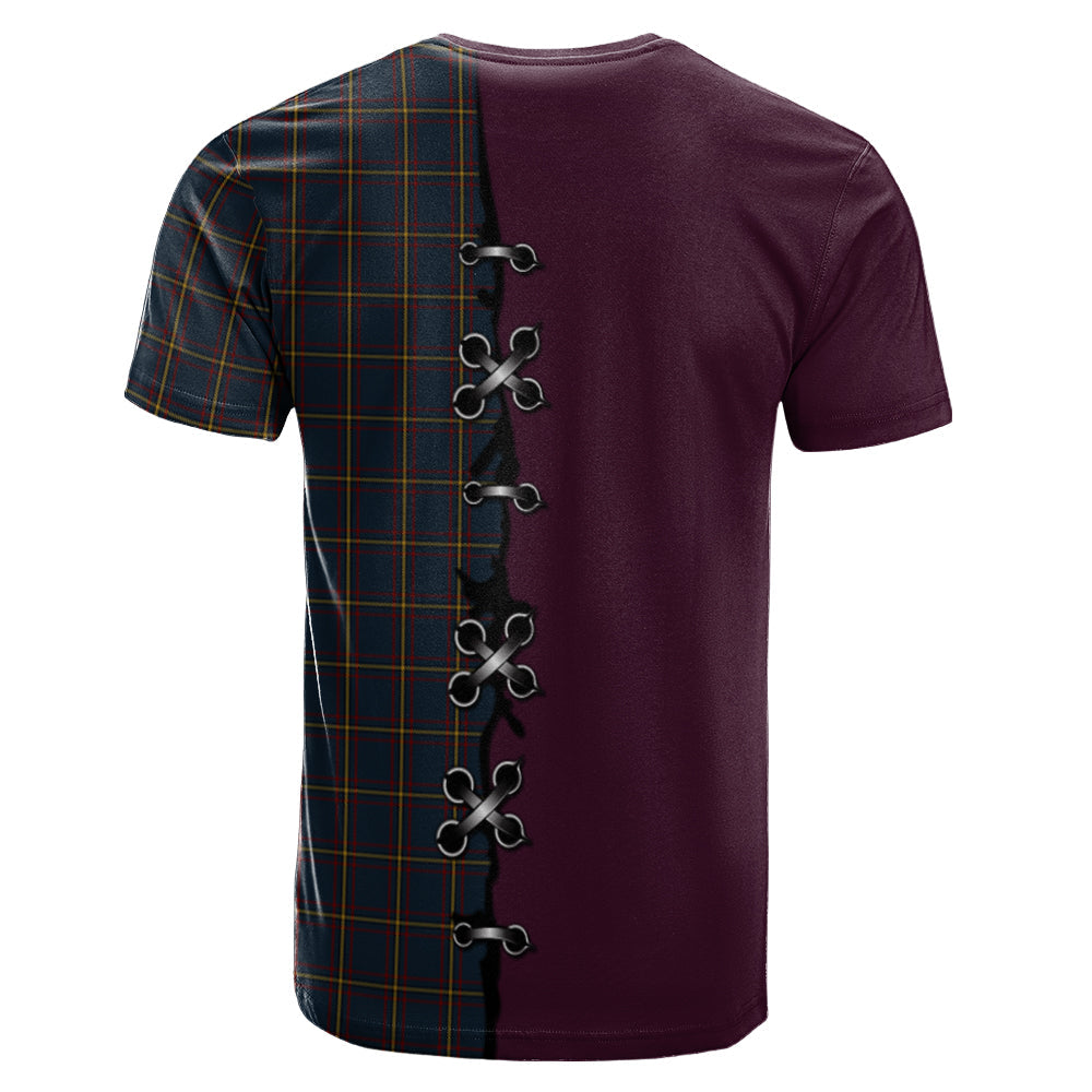 MacLaine of Lochbuie Hunting Tartan T-shirt - Lion Rampant And Celtic Thistle Style