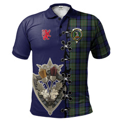 MacLaren Tartan Polo Shirt - Lion Rampant And Celtic Thistle Style