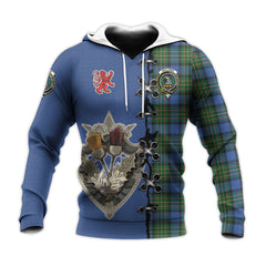 MacLaren Ancient Tartan Hoodie - Lion Rampant And Celtic Thistle Style