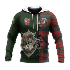 MacLean Tartan Hoodie - Lion Rampant And Celtic Thistle Style