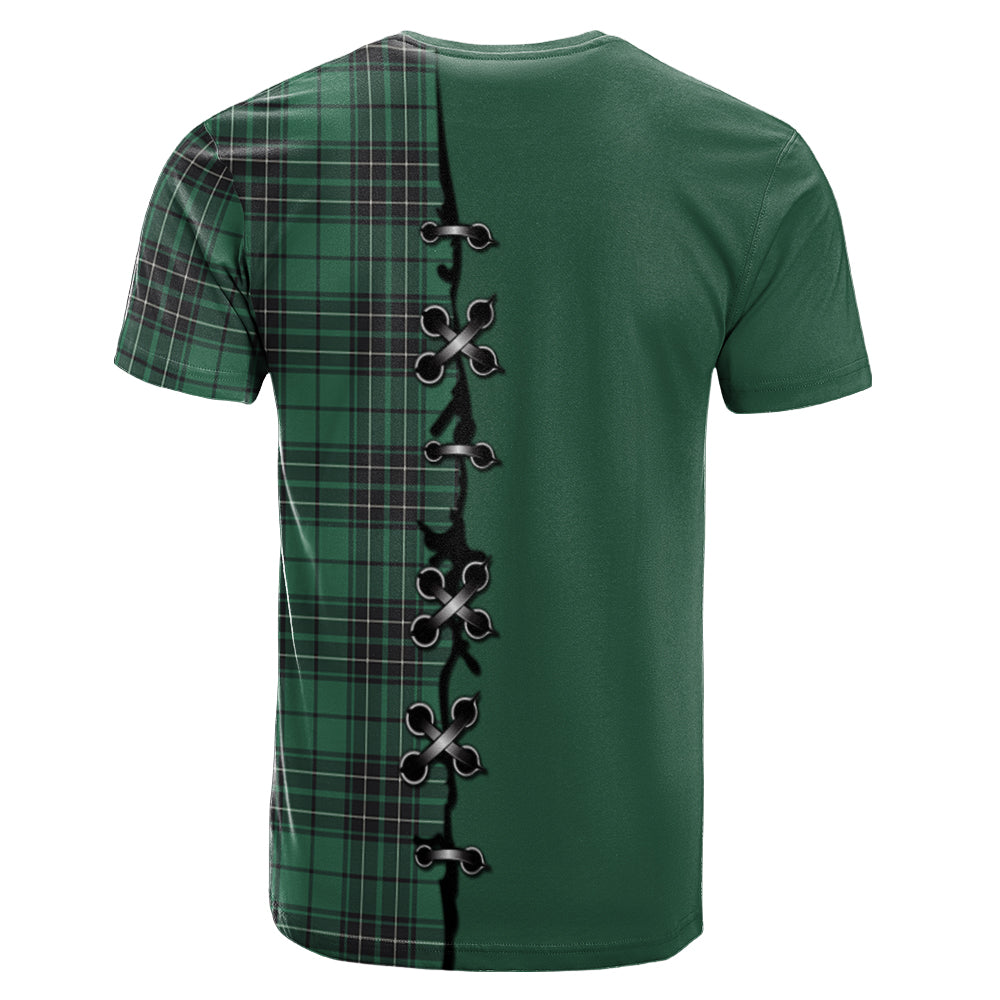 MacLean Hunting Ancient Tartan T-shirt - Lion Rampant And Celtic Thistle Style