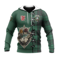 MacLean Hunting Ancient Tartan Hoodie - Lion Rampant And Celtic Thistle Style