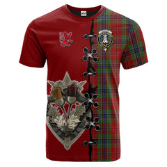 MacLean of Duart Tartan T-shirt - Lion Rampant And Celtic Thistle Style