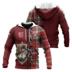 MacLean of Duart Dress Red Tartan Hoodie - Lion Rampant And Celtic Thistle Style