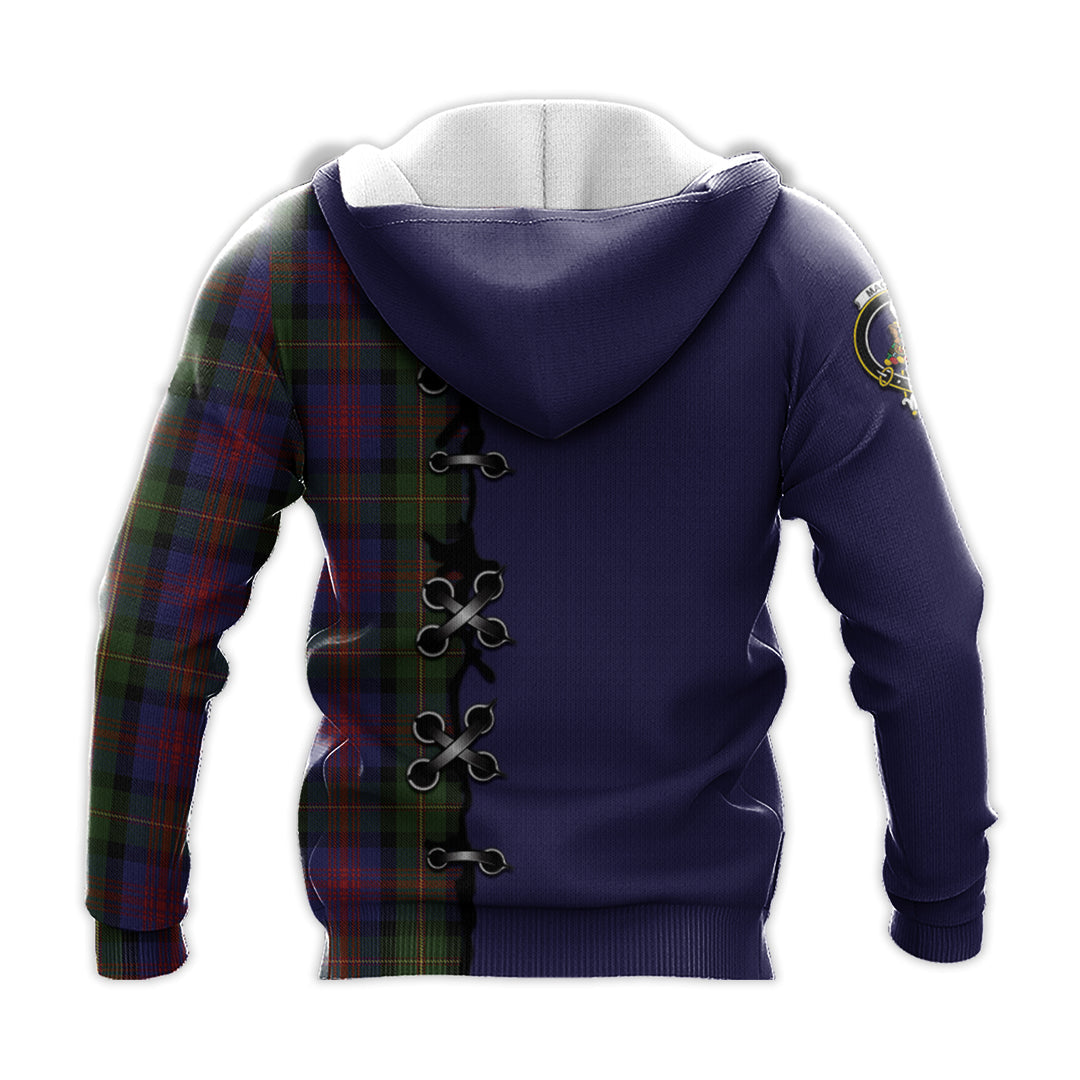 MacLennan Tartan Hoodie - Lion Rampant And Celtic Thistle Style