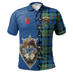 MacLeod of Harris Ancient Tartan Polo Shirt - Lion Rampant And Celtic Thistle Style