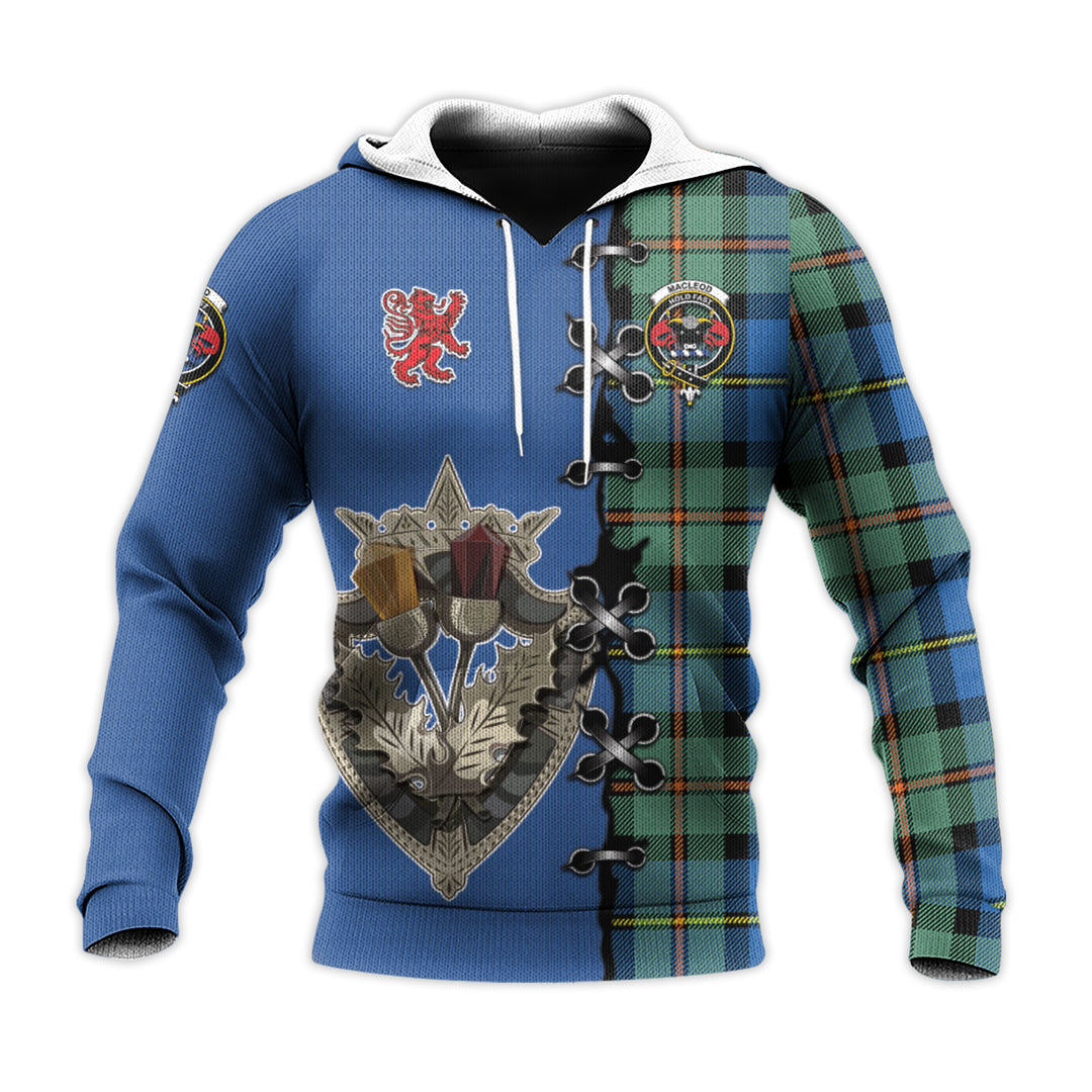 MacLeod of Harris Ancient Tartan Hoodie - Lion Rampant And Celtic Thistle Style