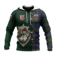 MacLeod of Harris Modern Tartan Hoodie - Lion Rampant And Celtic Thistle Style