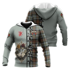 MacLeod of Harris Weathered Tartan Hoodie - Lion Rampant And Celtic Thistle Style