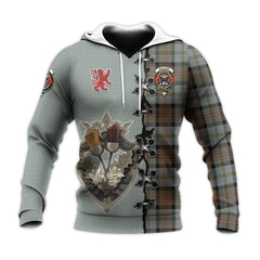 MacLeod of Harris Weathered Tartan Hoodie - Lion Rampant And Celtic Thistle Style