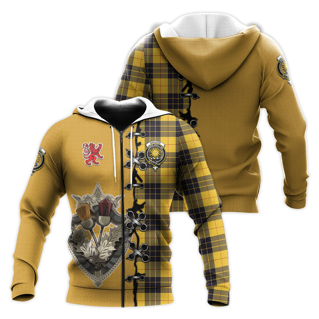 MacLeod of Lewis Ancient Tartan Hoodie - Lion Rampant And Celtic Thistle Style