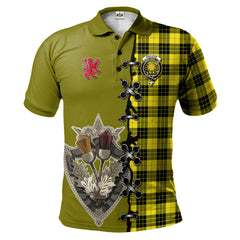 MacLeod of Lewis Modern Tartan Polo Shirt - Lion Rampant And Celtic Thistle Style