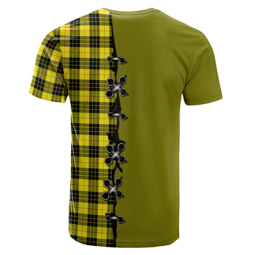 MacLeod of Lewis Modern Tartan T-shirt - Lion Rampant And Celtic Thistle Style