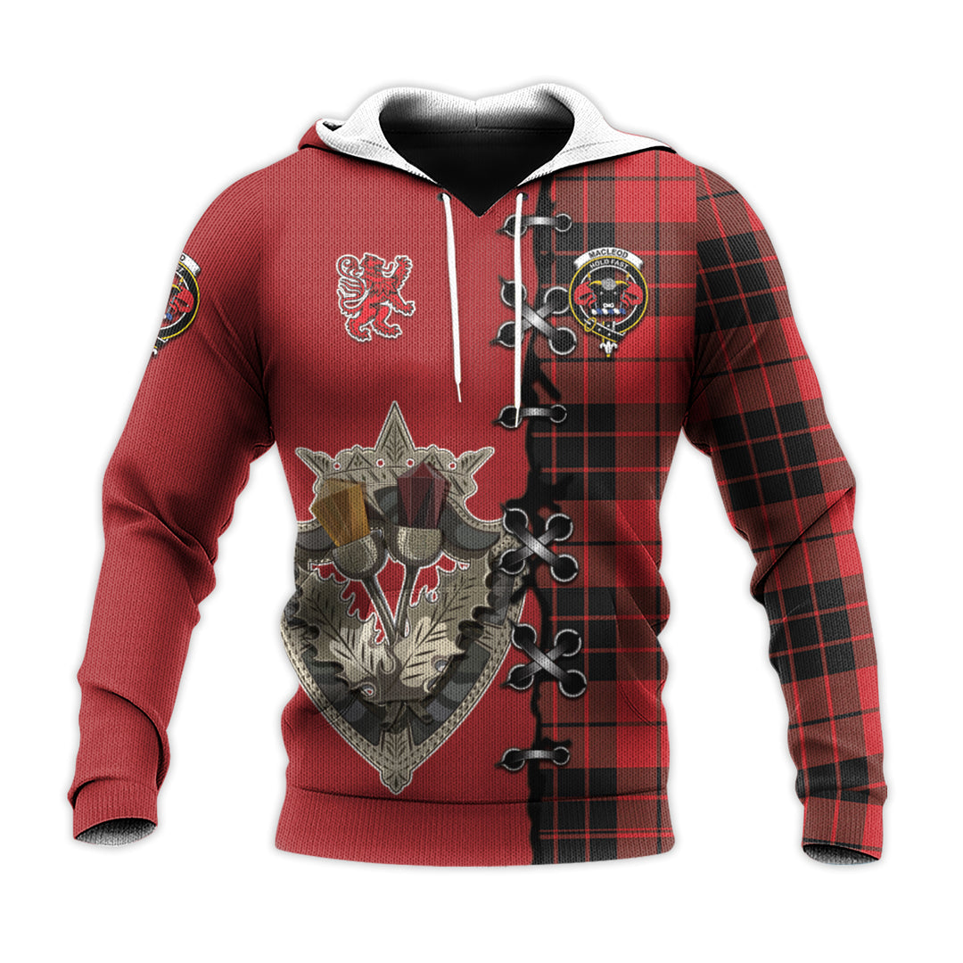 MacLeod of Raasay Tartan Hoodie - Lion Rampant And Celtic Thistle Style