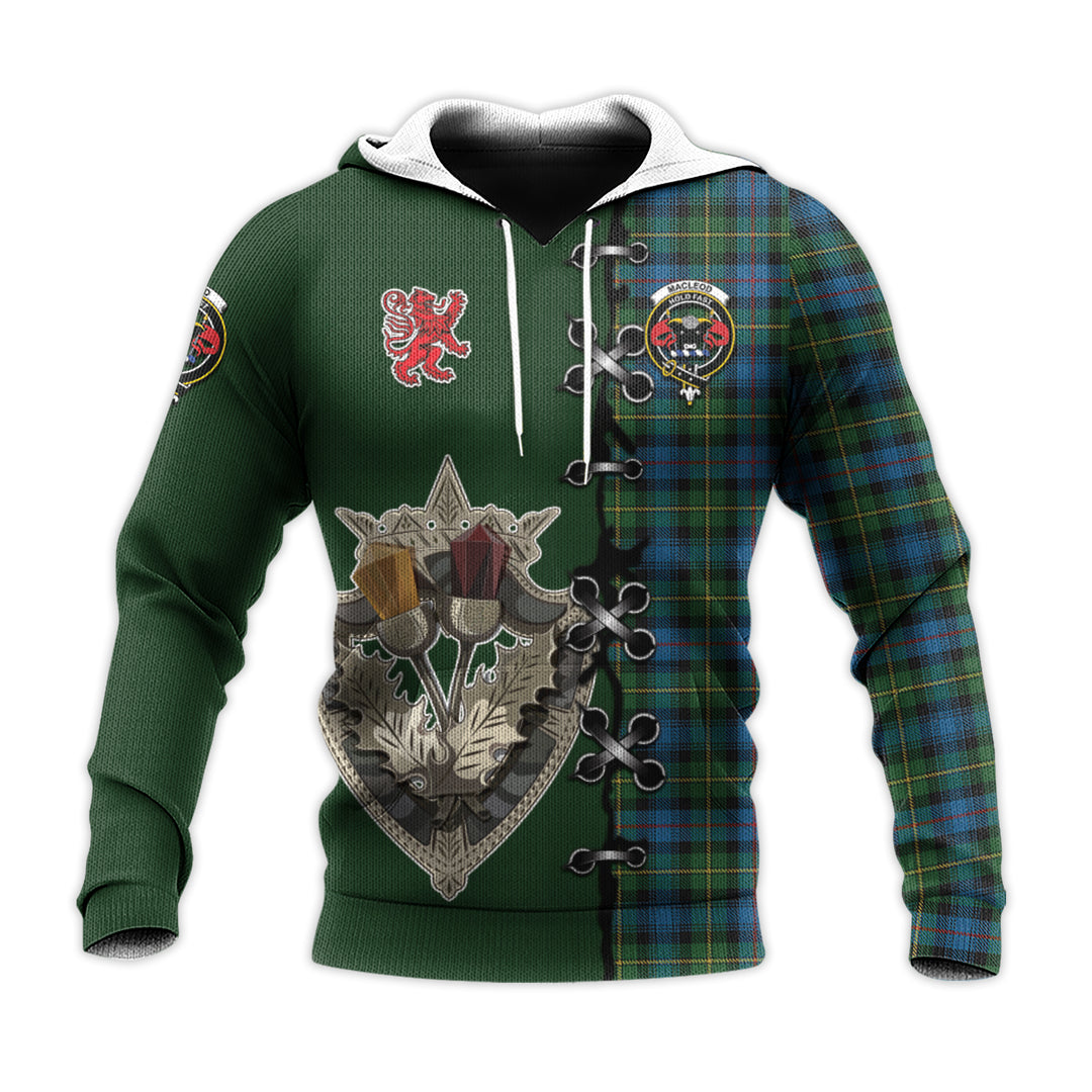 MacLeod of Skye Tartan Hoodie - Lion Rampant And Celtic Thistle Style