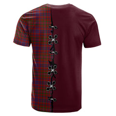 MacLeod Red Tartan T-shirt - Lion Rampant And Celtic Thistle Style