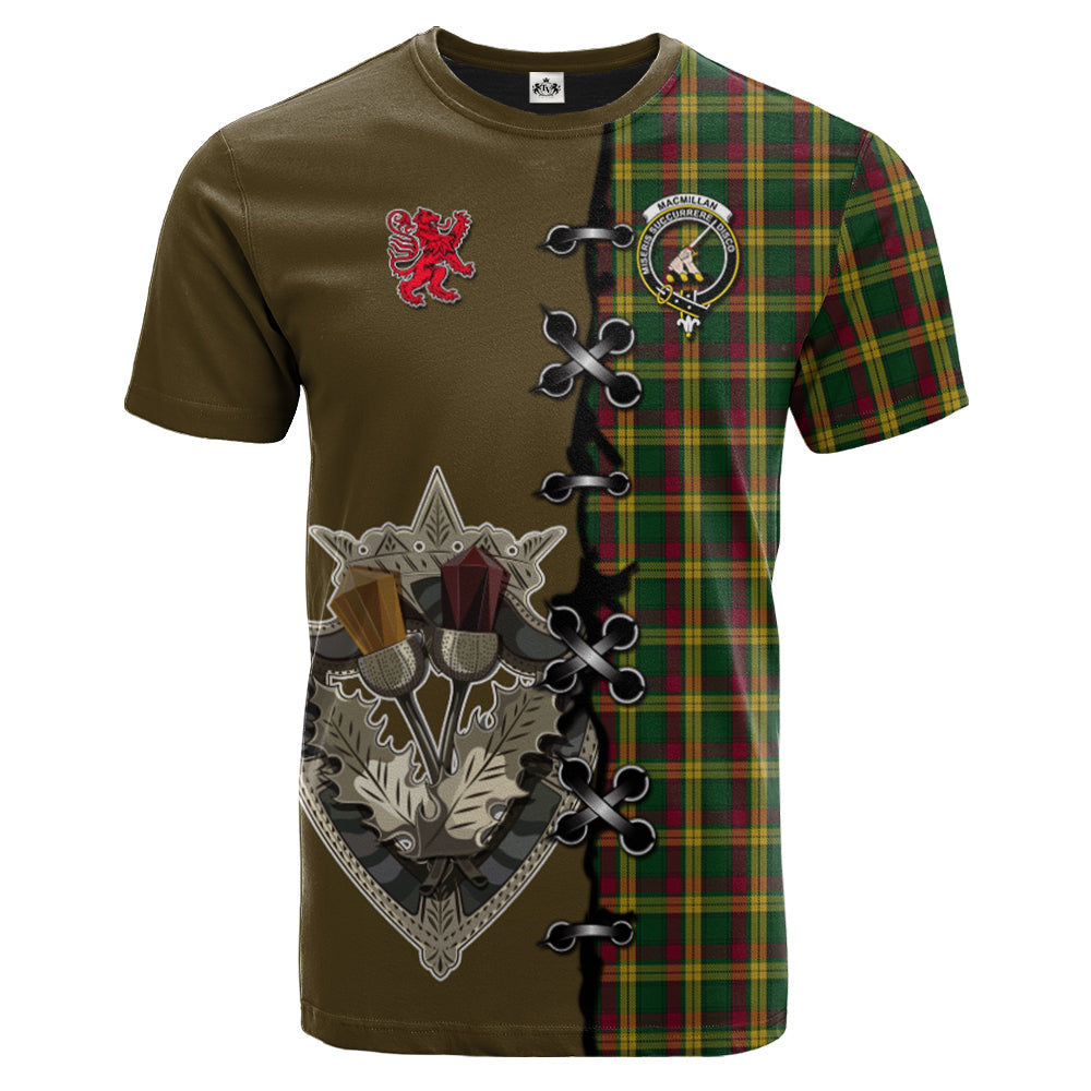 MacMillan Ancient Tartan T-shirt - Lion Rampant And Celtic Thistle Style