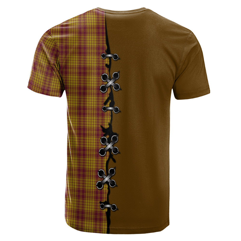 MacMillan Dress Tartan T-shirt - Lion Rampant And Celtic Thistle Style