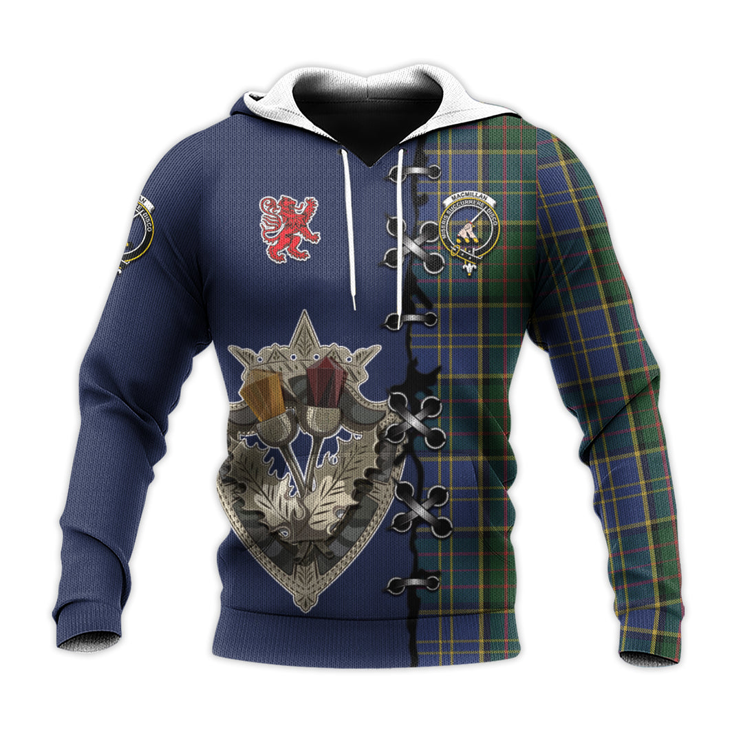 MacMillan Hunting Tartan Hoodie - Lion Rampant And Celtic Thistle Style