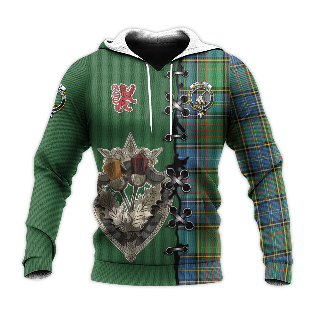 MacMillan Hunting Ancient Tartan Hoodie - Lion Rampant And Celtic Thistle Style