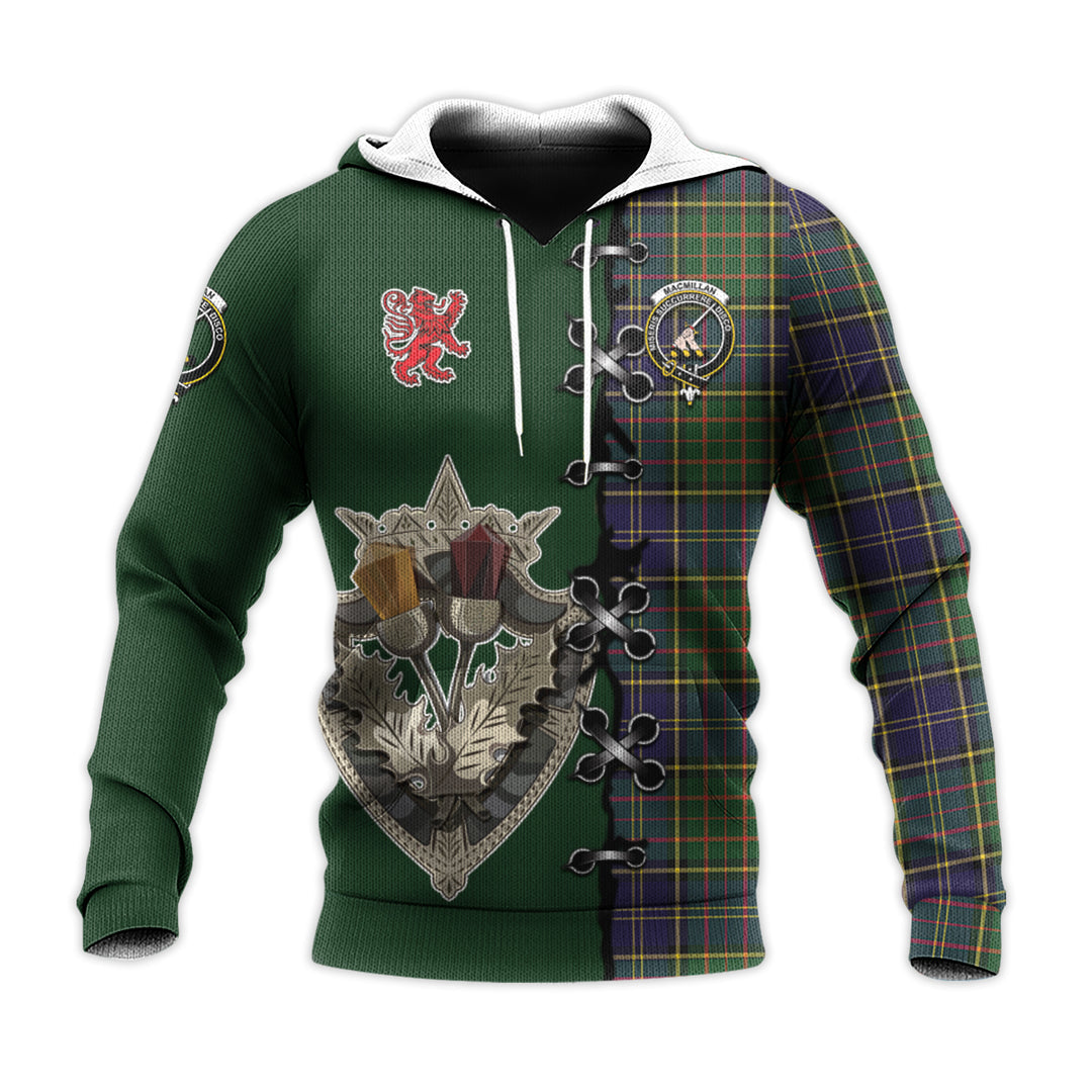 MacMillan Hunting Modern Tartan Hoodie - Lion Rampant And Celtic Thistle Style