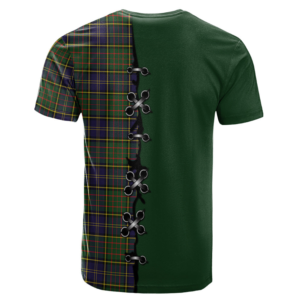 MacMillan Hunting Modern Tartan T-shirt - Lion Rampant And Celtic Thistle Style