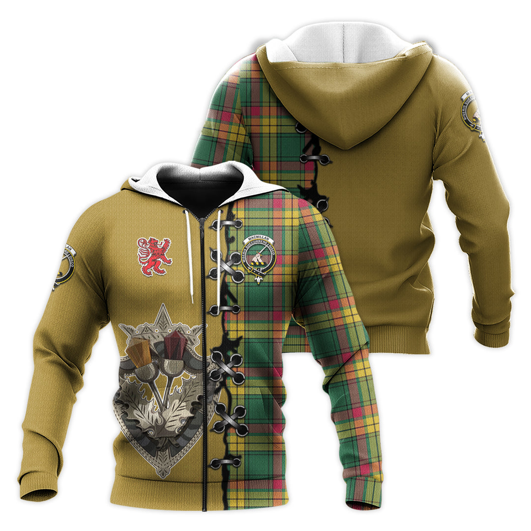 MacMillan Old Ancient Tartan Hoodie - Lion Rampant And Celtic Thistle Style