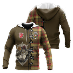 MacMillan Old Weathered Tartan Hoodie - Lion Rampant And Celtic Thistle Style