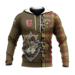 MacMillan Old Weathered Tartan Hoodie - Lion Rampant And Celtic Thistle Style