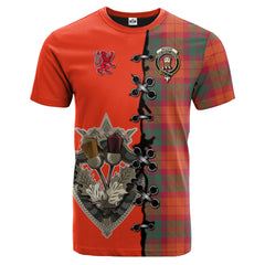 MacNab Ancient Tartan T-shirt - Lion Rampant And Celtic Thistle Style