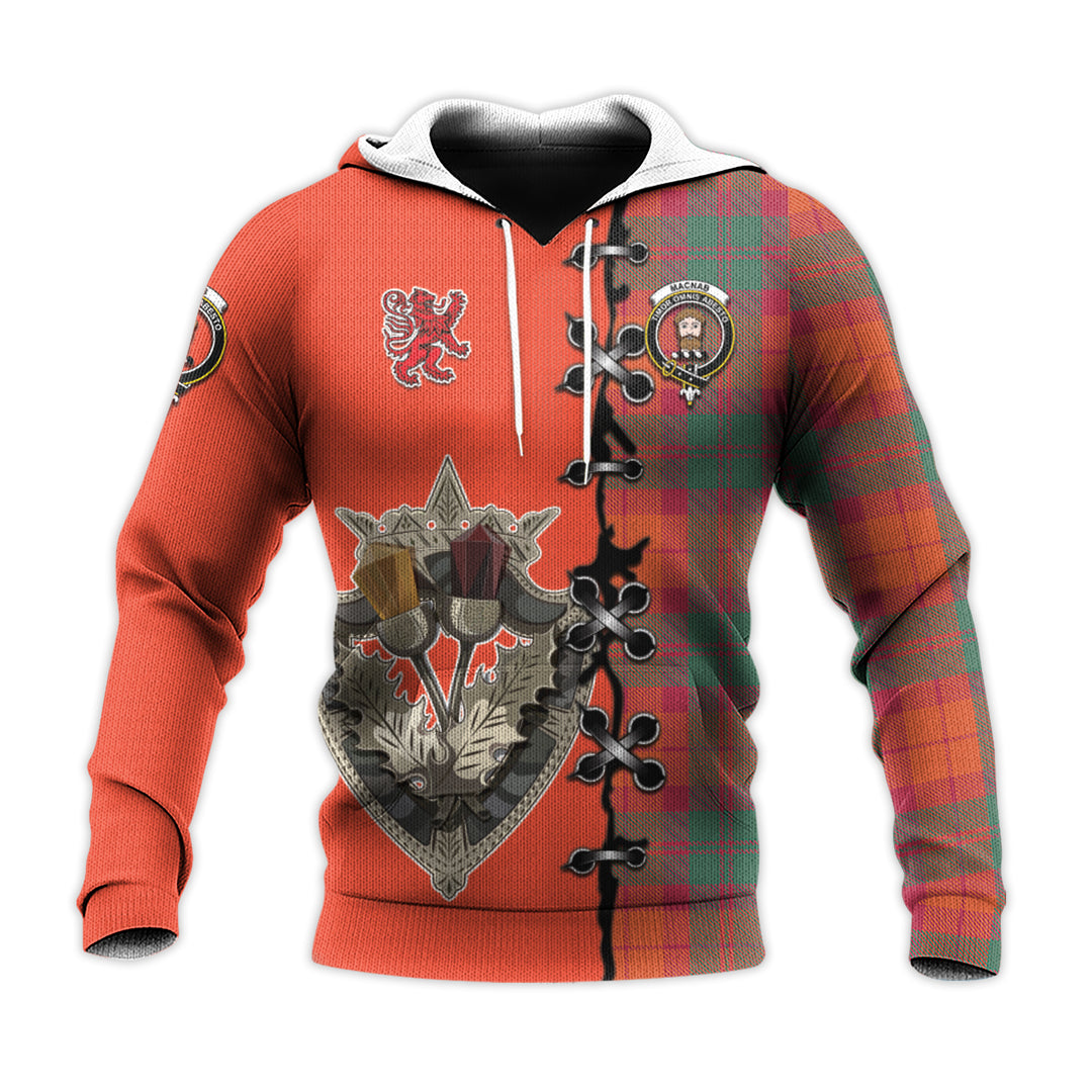 MacNab Ancient Tartan Hoodie - Lion Rampant And Celtic Thistle Style