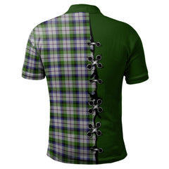 MacNaughton Dress Tartan Polo Shirt - Lion Rampant And Celtic Thistle Style