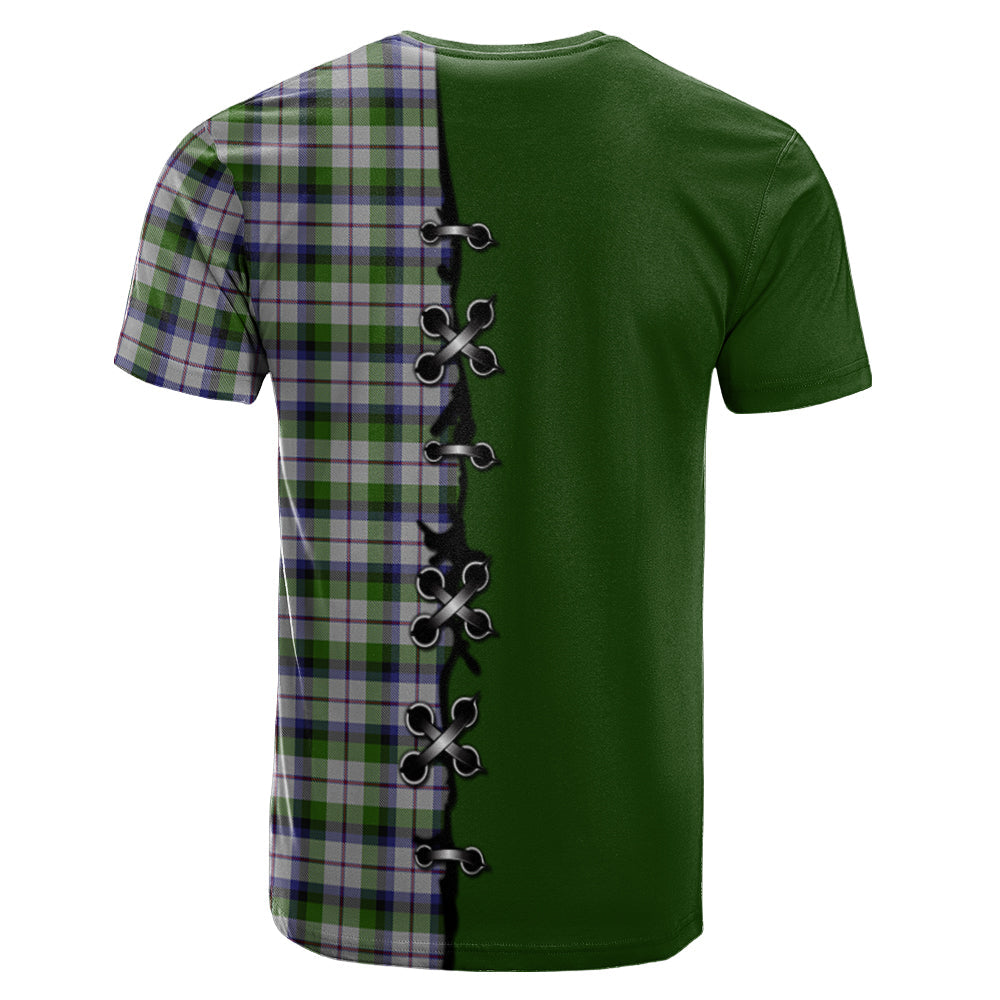 MacNaughton Dress Tartan T-shirt - Lion Rampant And Celtic Thistle Style