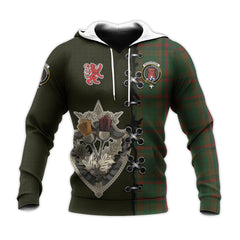 Macnaughton Hunting Tartan Hoodie - Lion Rampant And Celtic Thistle Style