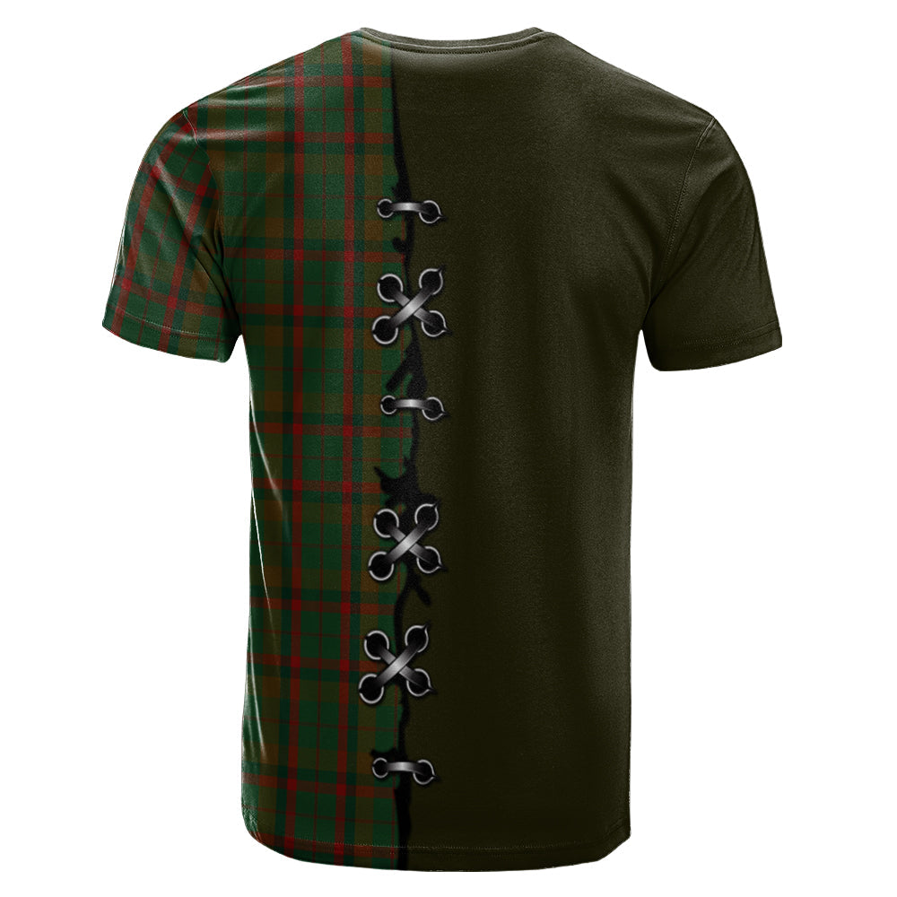 Macnaughton Hunting Tartan T-shirt - Lion Rampant And Celtic Thistle Style