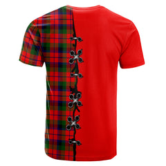 MacNaughton Modern Tartan T-shirt - Lion Rampant And Celtic Thistle Style