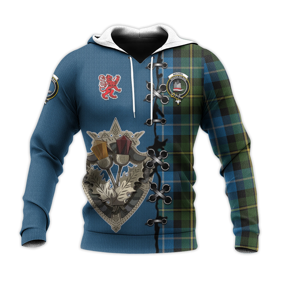 MacNeil of Barra Tartan Hoodie - Lion Rampant And Celtic Thistle Style