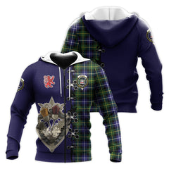 MacNeil of Barra Modern Tartan Hoodie - Lion Rampant And Celtic Thistle Style