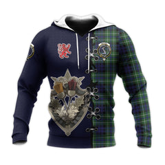 MacNeil of Colonsay Modern Tartan Hoodie - Lion Rampant And Celtic Thistle Style